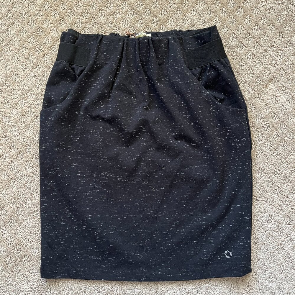 NWT Nümph Pencil Skirt Black Scrunch Elastic Waistband Pockets High Waist Size M